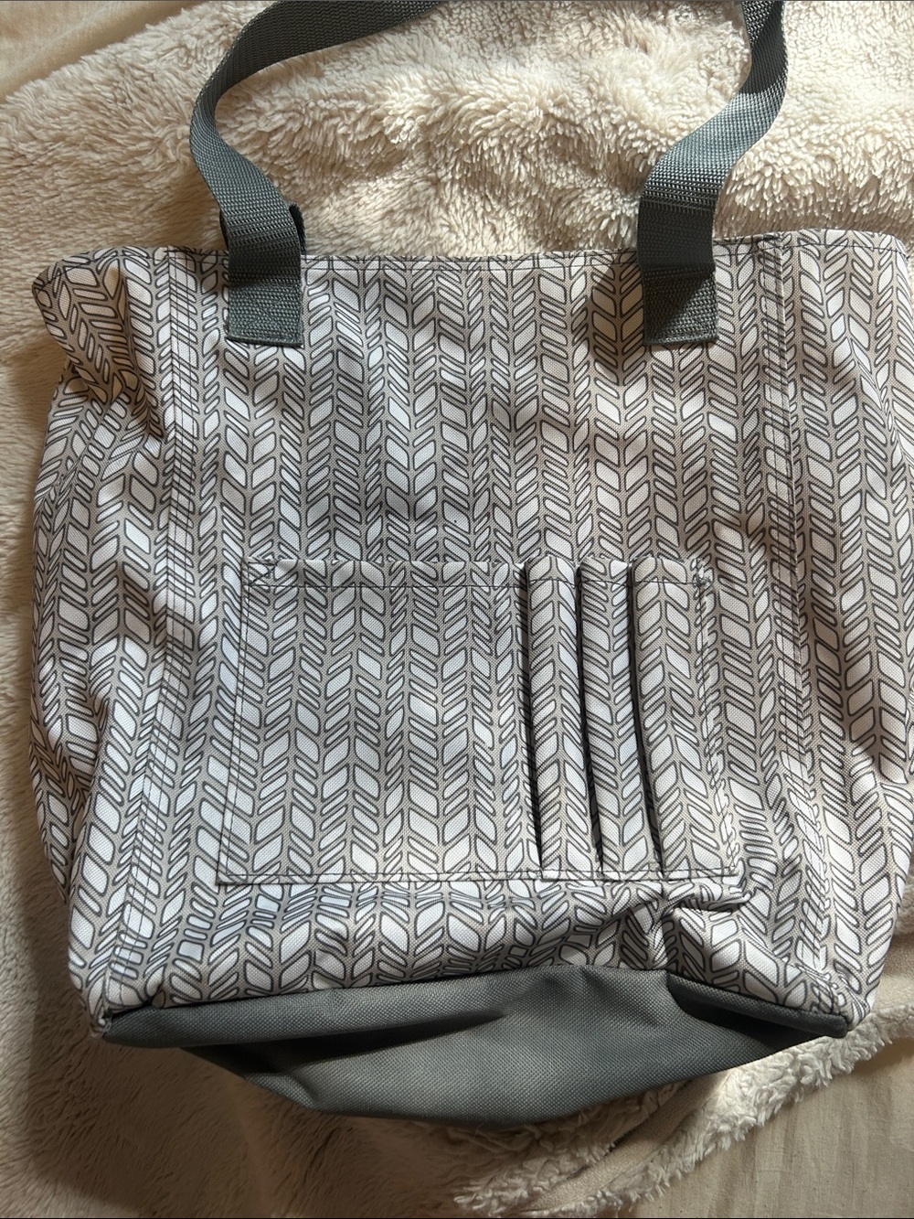 thirty-one Gray & White Patterned Tote Bag